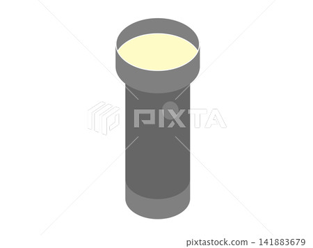 Illustration of a flashlight; a light for power outages and disaster preparedness. Illustration of a flashlight; a light for power outages and disaster preparedness. 141883679
