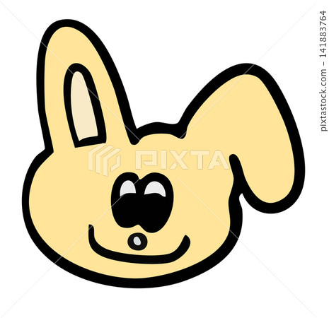 Hand drawn yellow bunny head shape for plush toy, kid doll, childhood, youth, department store, animal, sticker, rabbit cartoon, comic, mascot, happy easter, sticker, cute patch, zoo, souvenir shop Hand drawn yellow bunny head shape for plush toy, kid doll, childhood, youth, department store, animal, sticker, rabbit cartoon, comic, mascot, happy easter, sticker, cute patch, zoo, souvenir shop 141883764