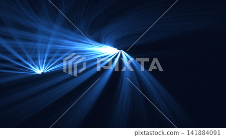 Short, two-strand band of light; abstract technology background. 141884091