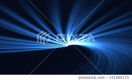 A band of light converging to a short point; an abstract technology background. A band of light converging to a short point; an abstract technology background. 141884133