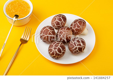 creative mushroom shaped steamed buns with sweet custard filling creative mushroom shaped steamed buns with sweet custard filling 141884257