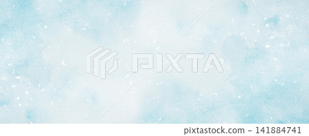 A blue watercolor background with falling snow A blue watercolor background with falling snow 141884741