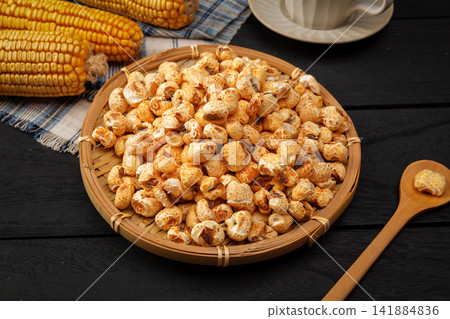 traditional old fashioned puffed corn kernels plain snack 141884836