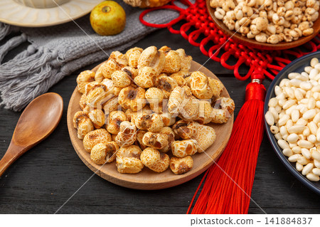 traditional old fashioned puffed corn kernels plain snack 141884837