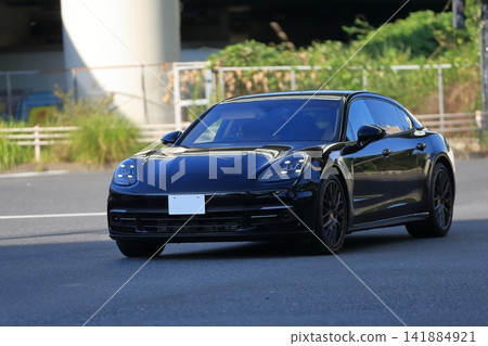 Image of a black German sports car Image of a black German sports car 141884921