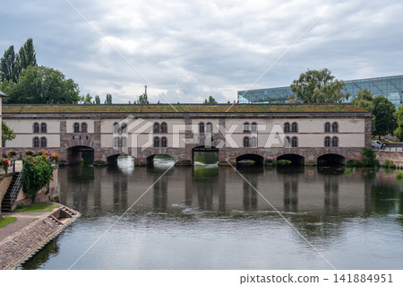 Barrage Vauban historic bridge in Strasbourg France Barrage Vauban historic bridge in Strasbourg France 141884951