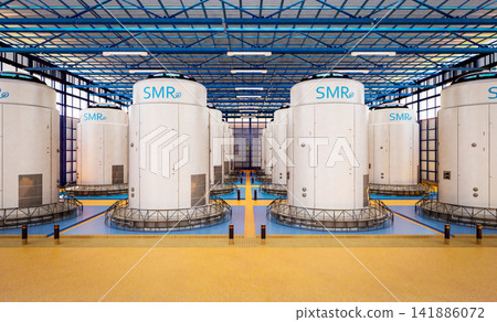 Group of smr or small modular nuclear reactors power plant Group of smr or small modular nuclear reactors power plant 141886072