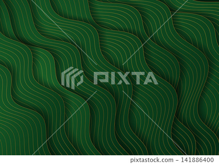 Green geometric abstract background with golden linear waves Green geometric abstract background with golden linear waves 141886400