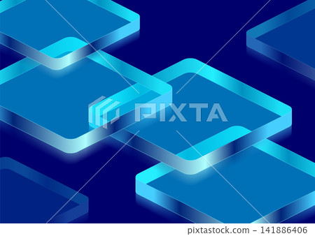 Minimal pastel holographic 3D squares with glass effect on white background Minimal pastel holographic 3D squares with glass effect on white background 141886406