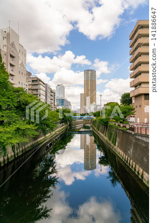 [Tokyo] A view of the Meguro River overflowing with fresh greenery in midsummer (August 2026) 141886647