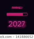 2027 Loading Bar pimk Neon Sign 141886652