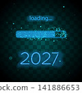 2027 Loading Bar Blue Neon Light 141886653