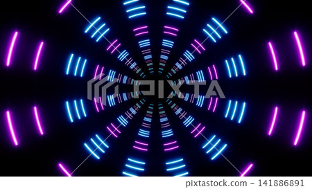 Multiple Purple and Blue fluorescent Lamp 141886891