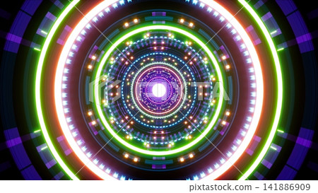 Shining Colorful Disco Lights Tunnel Shining Colorful Disco Lights Tunnel 141886909