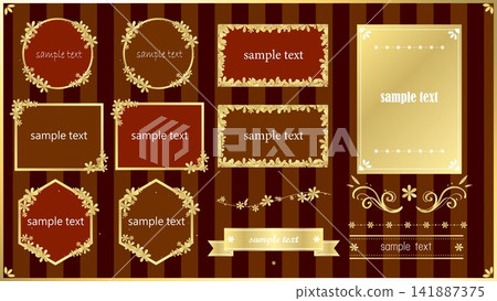 Gold floral frame set: Elegant and gorgeous decorative design. Gold floral frame set: Elegant and gorgeous decorative design. 141887375