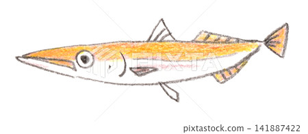 用色鉛筆繪製的紅色梭魚 用色鉛筆繪製的紅色梭魚 141887422