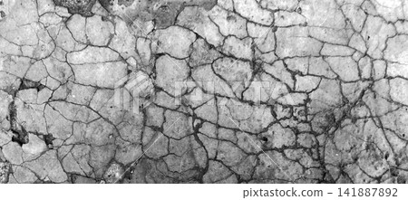 Cracked plaster and concrete texture in black and white Cracked plaster and concrete texture in black and white 141887892