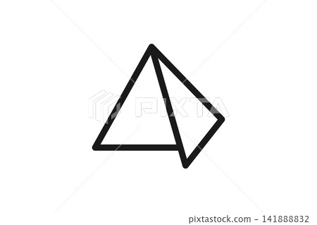 Line art icon of a slanted tent Line art icon of a slanted tent 141888832