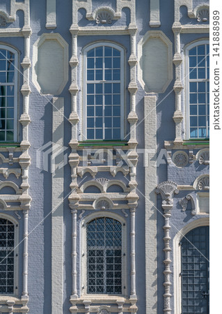 Masterful architecture of Cathedral of the Assumption showcasing intricate details in Tula Russia during a sunny day Masterful architecture of Cathedral of the Assumption showcasing intricate details in Tula Russia during a sunny day 141888989