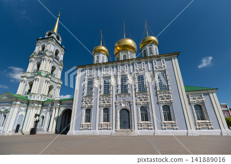 Cathedral of the Assumption stands majestically under a bright sky in Tula Russia showcasing its stunning architecture and rich history Cathedral of the Assumption stands majestically under a bright sky in Tula Russia showcasing its stunning architecture and rich history 141889016