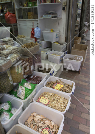 dried fish shops in Hong Kong, China dried fish shops in Hong Kong, China 141889182