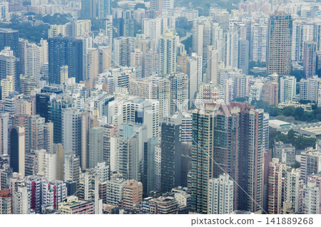 Panoramic view of Hong Kong Skyscraper, China Panoramic view of Hong Kong Skyscraper, China 141889268