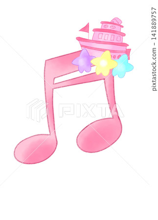 A musical note with a fairytale-like boat A musical note with a fairytale-like boat 141889757