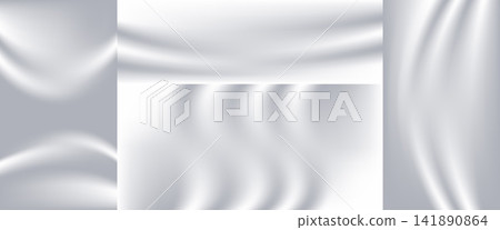 Five gradient wave panels with silky flowing surfaces. Silver grey light gives every gradient a different folded wave and smooth fabric effect. Elegant vector set for corporate banner design Five gradient wave panels with silky flowing surfaces. Silver grey light gives every gradient a different folded wave and smooth fabric effect. Elegant vector set for corporate banner design 141890864
