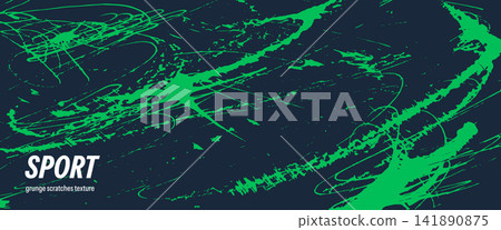 Graffiti grunge brush stroke texture on sporty background with scratch and pen messy scribbles. Emerald green music paint with dirty graffiti and grunge artist mood. Creative vector drawing for poster Graffiti grunge brush stroke texture on sporty background with scratch and pen messy scribbles. Emerald green music paint with dirty graffiti and grunge artist mood. Creative vector drawing for poster 141890875