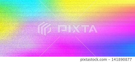 Grainy gradient colorful backdrop with rainbow noise and scan lines. Pink blue and yellow bands form rough print texture. Abstract vector gradient colorful bg for web banner or presentation design Grainy gradient colorful backdrop with rainbow noise and scan lines. Pink blue and yellow bands form rough print texture. Abstract vector gradient colorful bg for web banner or presentation design 141890877