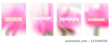 Text selection set with blurred soft floral quote boxes. Pink gradients show peony blooms with quote title frame. Vector text select collection for carousel post or spa callout cards design or promo Text selection set with blurred soft floral quote boxes. Pink gradients show peony blooms with quote title frame. Vector text select collection for carousel post or spa callout cards design or promo 141890898