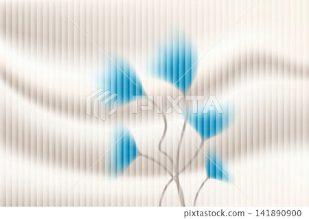 Elegant bouquet on ripple glass with soft gradient effect and blur gradation. Blue bellflower blooms and stem on beige blurry backdrop. Vector floral bouquet with frosted glass ripple for wedding card Elegant bouquet on ripple glass with soft gradient effect and blur gradation. Blue bellflower blooms and stem on beige blurry backdrop. Vector floral bouquet with frosted glass ripple for wedding card 141890900