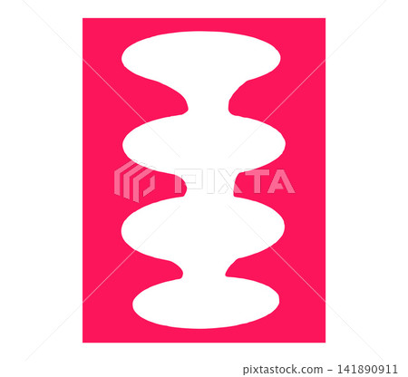 Organic abstract text box rectangle frame with abstract wavy figure border. Card for photo element for poster, promo banner. Vector doodle frame Organic abstract text box rectangle frame with abstract wavy figure border. Card for photo element for poster, promo banner. Vector doodle frame 141890911