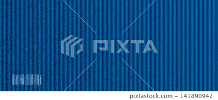 Blue texture covers a container wall of corrugated metal sheet. Dense grain and dark ribs create a rough industrial surface. Wide vector container texture for web banner or presentation background Blue texture covers a container wall of corrugated metal sheet. Dense grain and dark ribs create a rough industrial surface. Wide vector container texture for web banner or presentation background 141890942