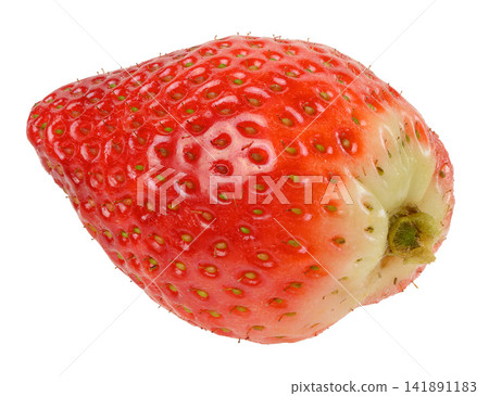 Red ripe strawberry with small seeds on an isolated background Red ripe strawberry with small seeds on an isolated background 141891183