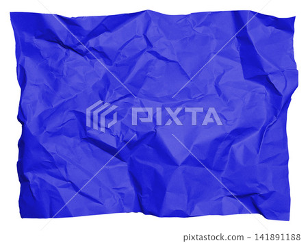 Texture of crumpled blue paper with creases and folds on isolated background. Texture of crumpled blue paper with creases and folds on isolated background. 141891188
