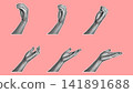 Halftone Hand Kiss Belissimo Stop Motion Set Pink Illustration 141891688