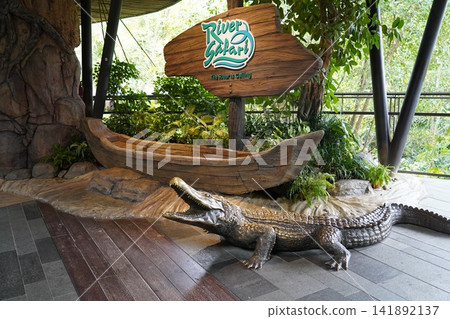 Explore River Safari Adventure with Crocodile Statue Explore River Safari Adventure with Crocodile Statue 141892137