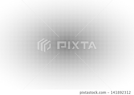 Vector abstract halftone grid background. Modern geometric radial gradient texture with minimalistic gray squares template for trendy monochrome pop art print, digital cover and banner Vector abstract halftone grid background. Modern geometric radial gradient texture with minimalistic gray squares template for trendy monochrome pop art print, digital cover and banner 141892312