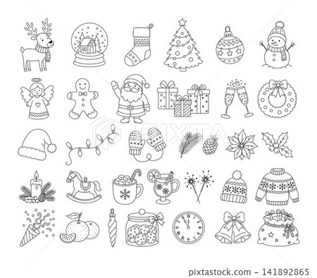 Christmas and New Year's doodles Christmas and New Year's doodles 141892865