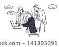 Business people meeting in the office - business team startup illustration material 141893091
