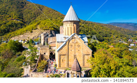 Historic Orthodox Church and Fortress in Mountain Landscape Historic Orthodox Church and Fortress in Mountain Landscape 141894573