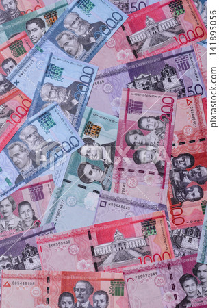 Dominican peso banknotes and coins as a instrument of trade and exchange. Dominican peso Dominican peso banknotes and coins as a instrument of trade and exchange. Dominican peso 141895056