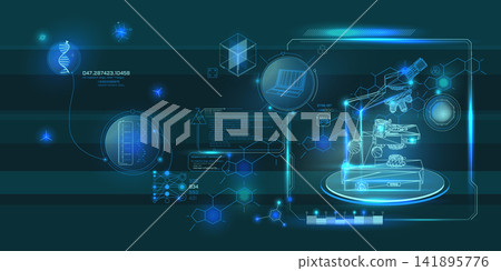 Modern medical dashboard with biometric indicators, human vital signs Modern medical dashboard with biometric indicators, human vital signs 141895776