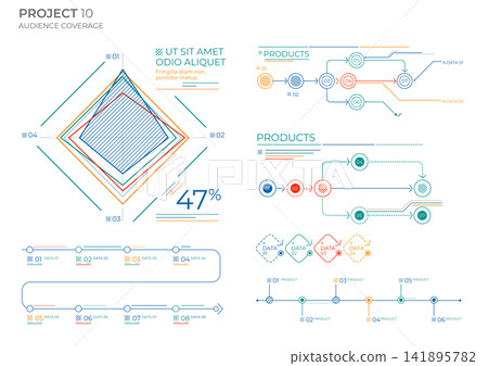 Modern project charts. Finance elements vector illustration. 141895782