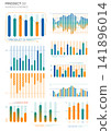 Business elements charts in color. Vector illustration. 141896014