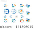Pie charts. Finance elements commercial vector illustration. 141896015