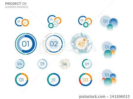 Pie charts. Finance elements commercial vector illustration. 141896015