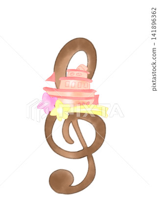A musical note with a fairytale-like boat A musical note with a fairytale-like boat 141896362