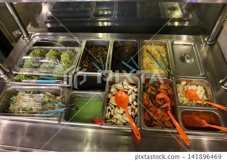 Food Counter with Various Prepared Dishes Food Counter with Various Prepared Dishes 141896469
